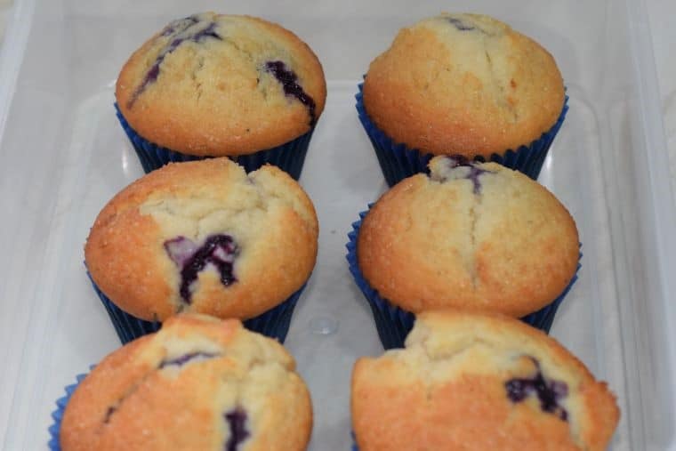Super fast one-bowl classic blueberry muffins with fresh or frozen blueberries and a crispy sugar top - easy recipe!