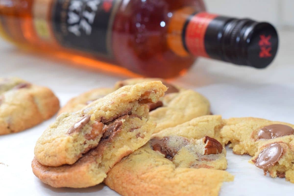 Whiskey bourbon pecan chocolate chip cookies recipe