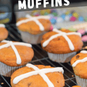 Spring Easter hot cross bun muffins