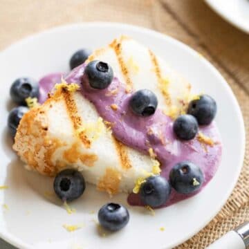 best warm dessert recipe ideas - Blueberry lemon angel food cake