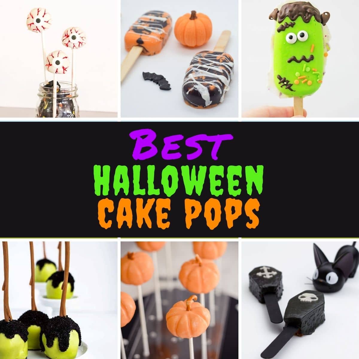 A collage of the best halloween cake pop ideas