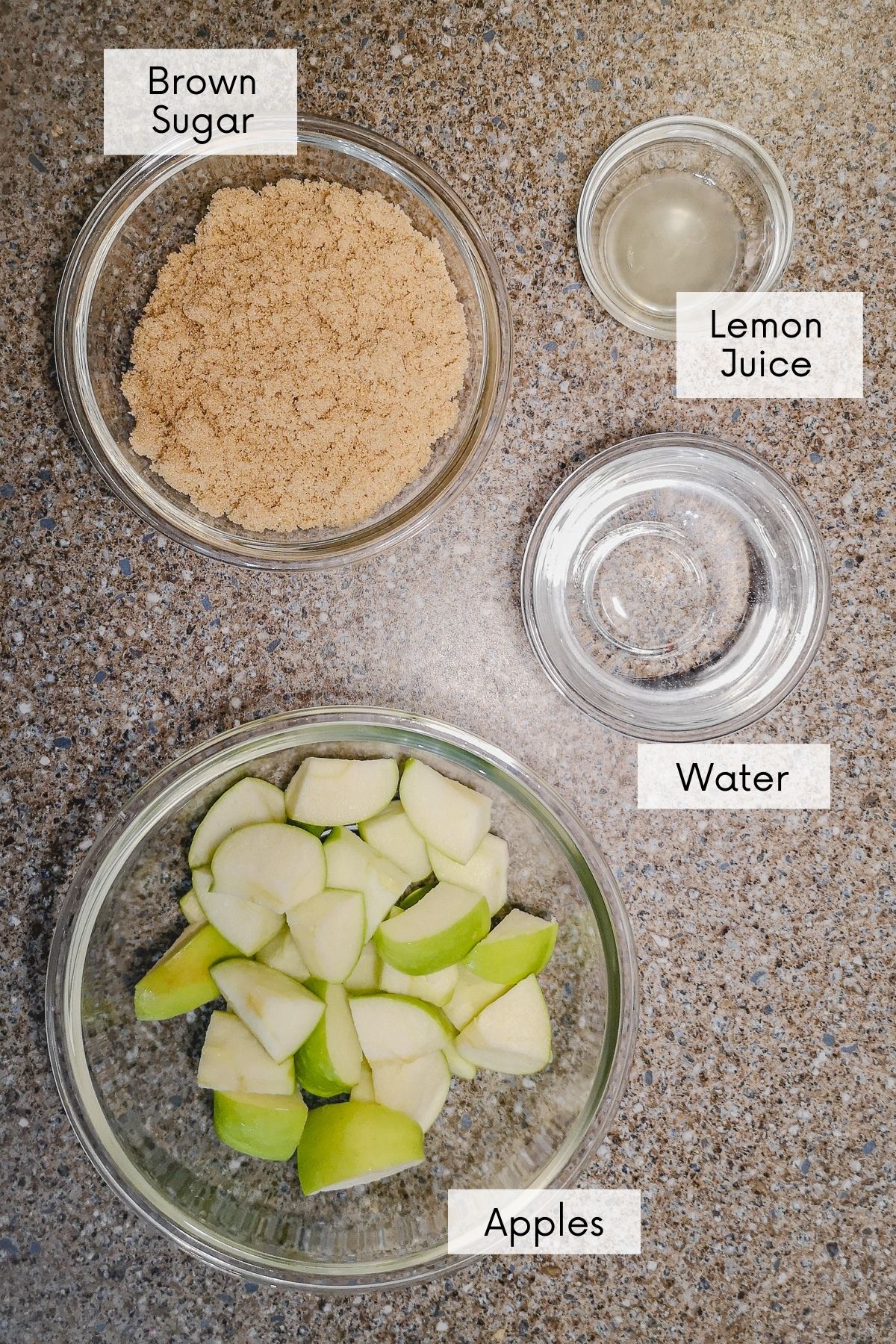 apple syrup recipe ingredients in bowls