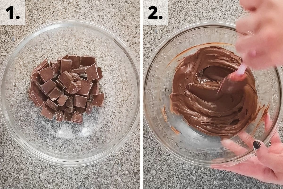 chocolate cornflake nest cakes recipe method steps 1 and 2