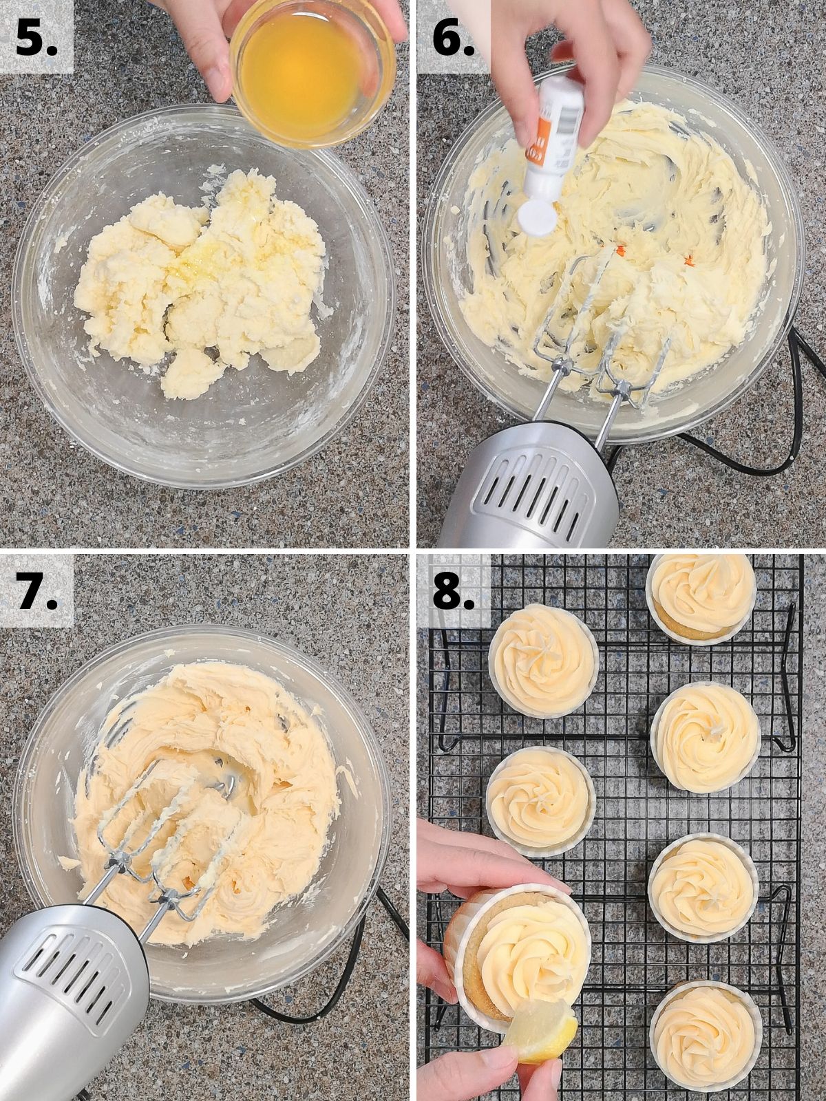 lemon orange cupcakes recipe method orange buttercream steps 5 - 8