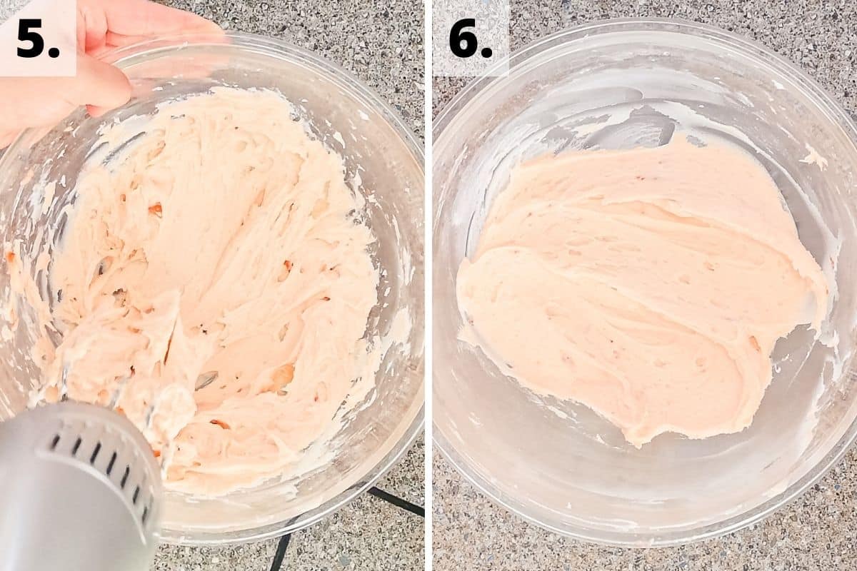 Strawberry buttercream frosting recipe method steps 5 - 6