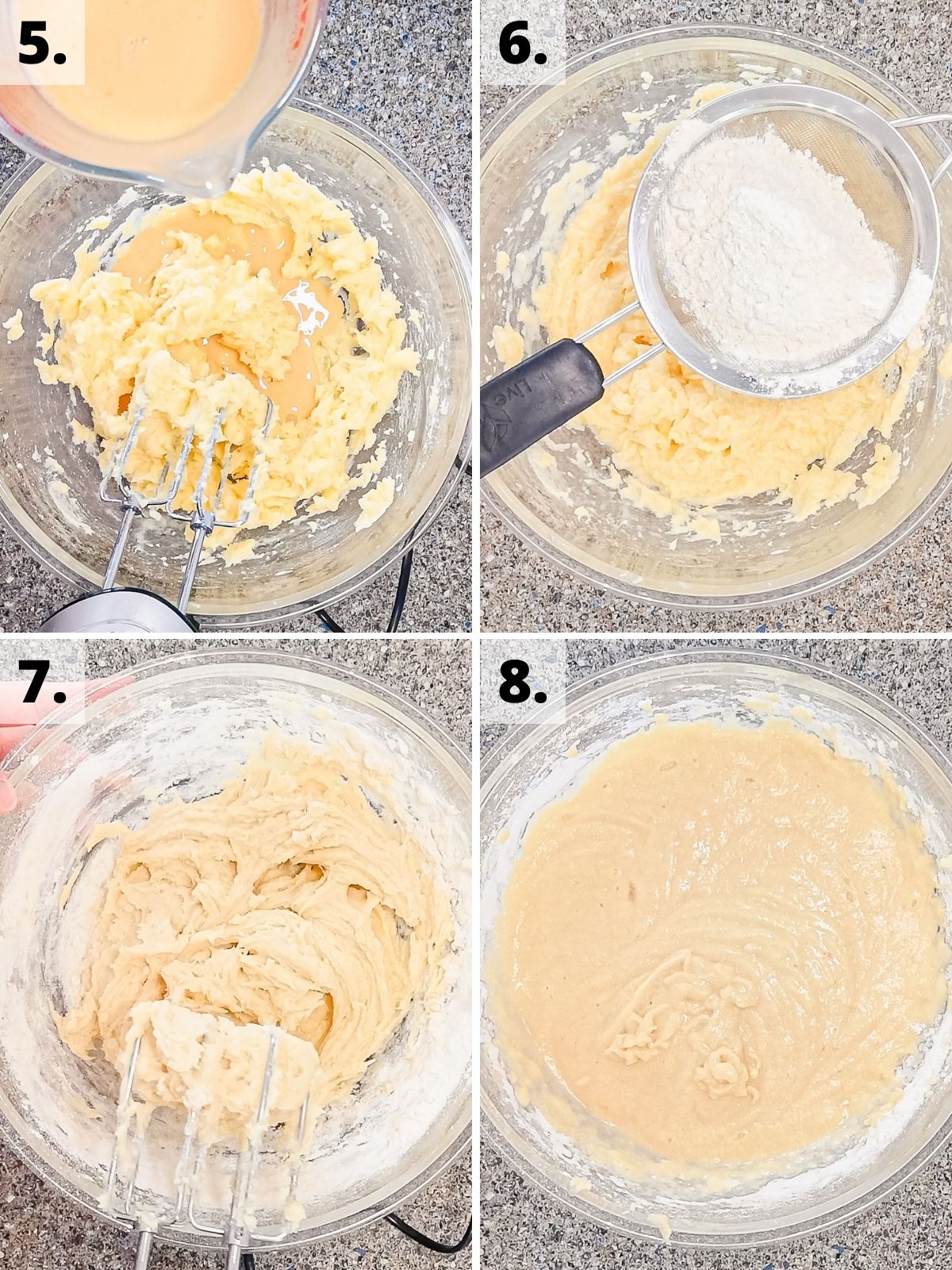 vanilla sponge cake recipe method steps 5 - 8