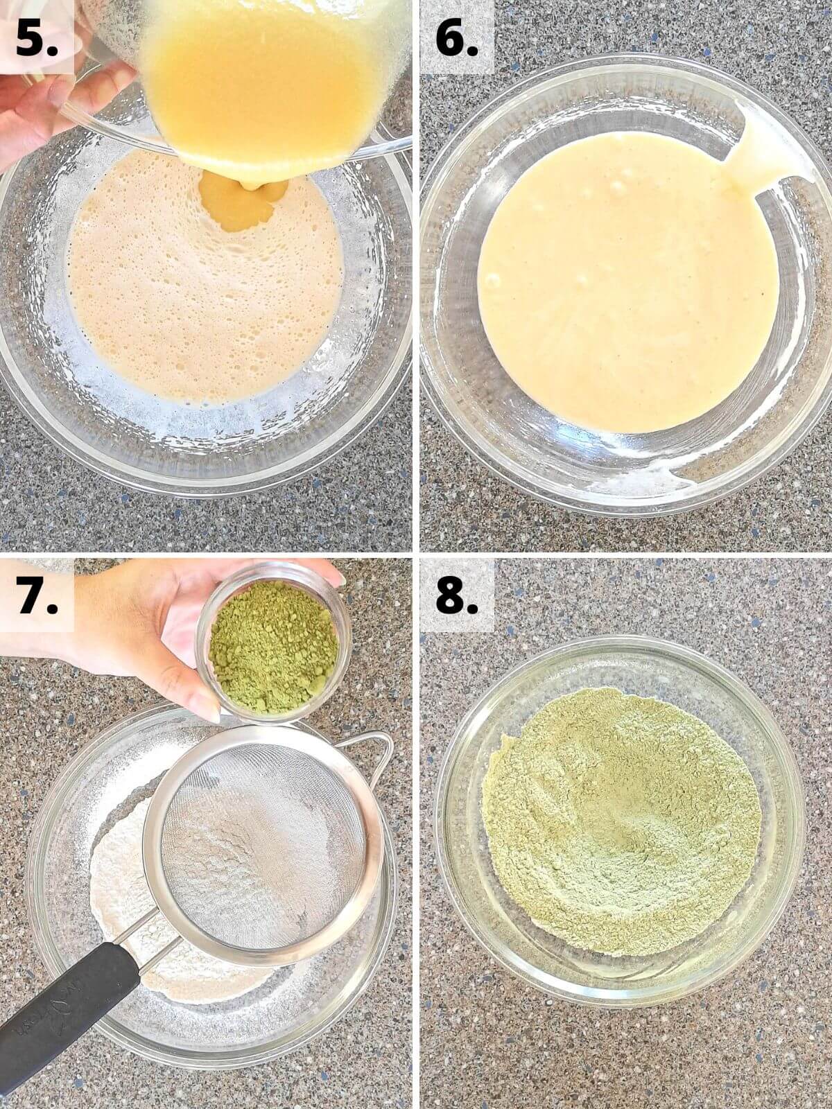 green tea matcha brownie recipe method steps 5 - 8