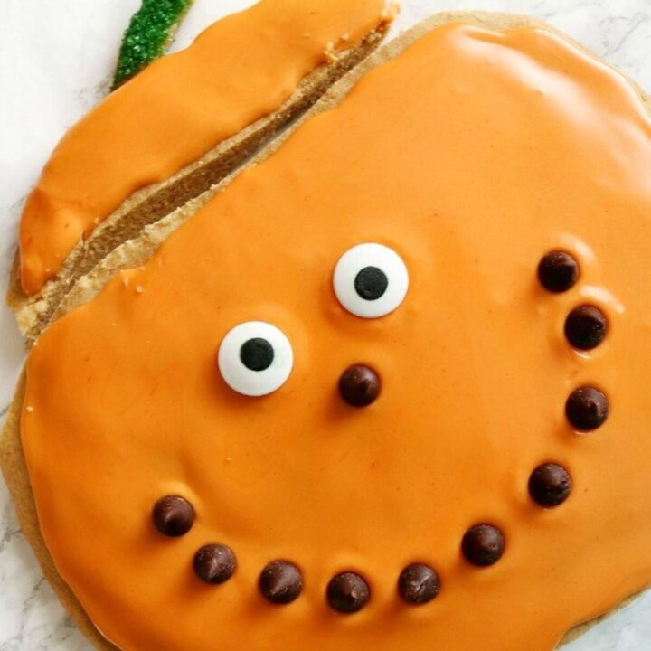 giant pumpkin shaped cookie