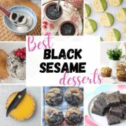 best black sesame desserts collage with title overlay
