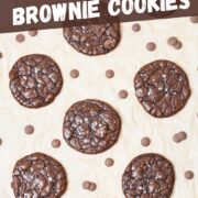 gluten-free chocolate brownie cookies with sea salt sprinkled on top