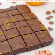 chocolate orange fudge squares topped with orange zest