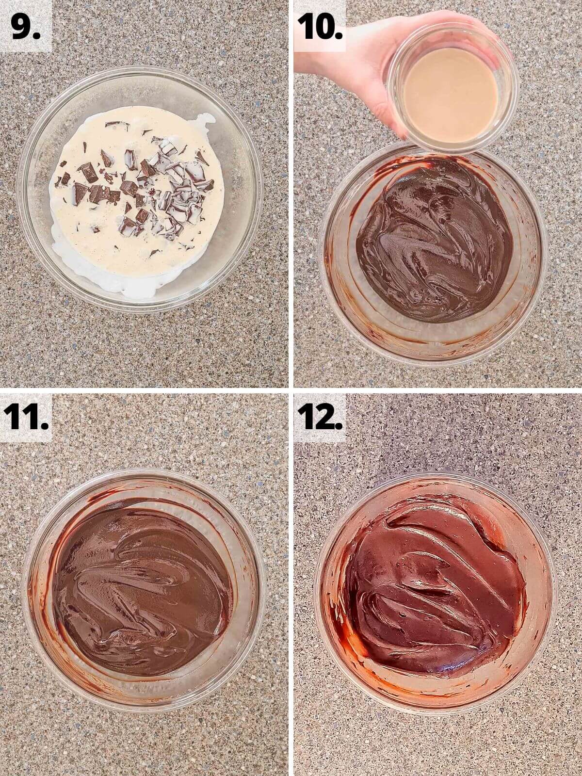 baileys chocolate cake ganache recipe method steps 9 to 12.