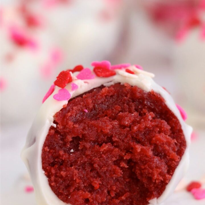 red velvet bourbon cake balls valentines day gift